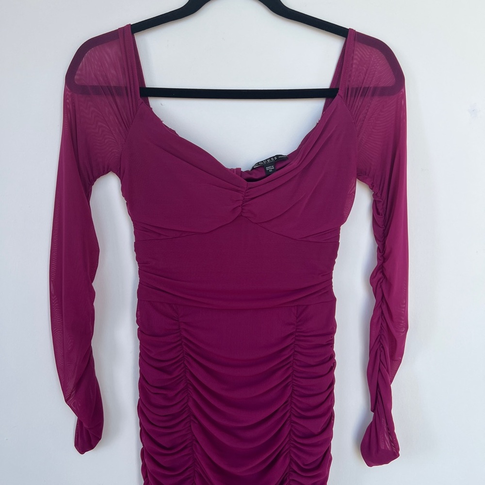 Guess berry mesh long sleeve mini